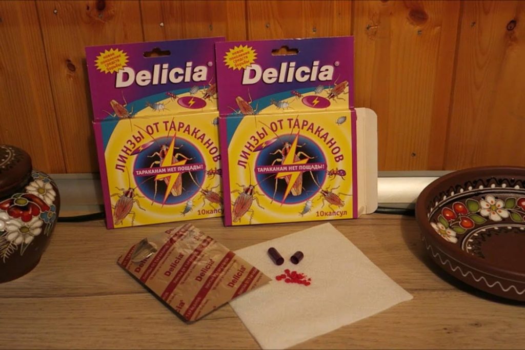 ТОП-5 лучших средств торговой марки Delicia против тараканов линзы, порошок, спрей, аэрозоль, боксы-приманки, отзывы об использовании капсул